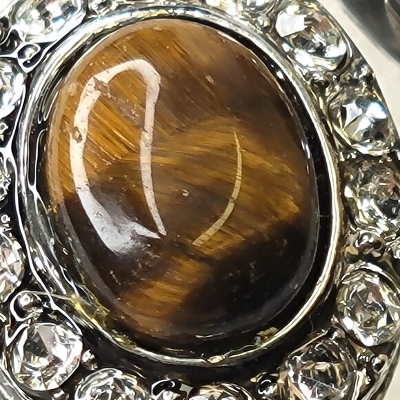 Tiger Eye Stud Earrings - Picture 3 of 13